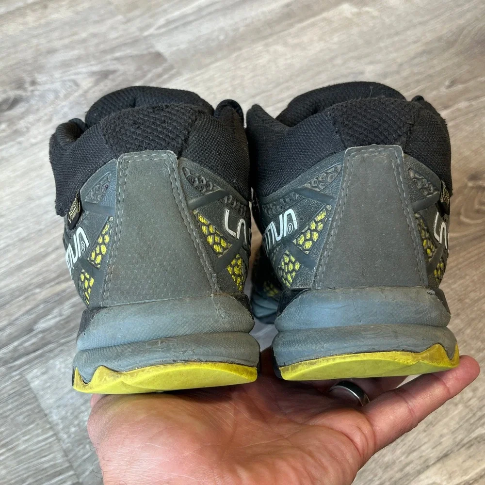 La Sportiva Synthesis Mid GTX Mens 9 Hiking Boot Grey Yellow Vibram Gore-Tex 14P
